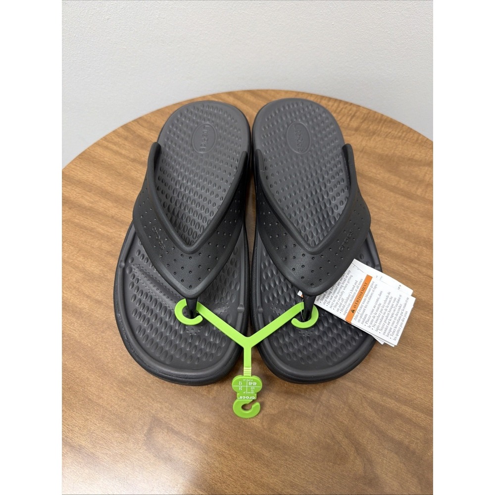 Crocs Inmotion Thong Sandals Mens 13 Black Flip Flop LiteRide Summer Sandal